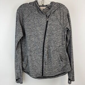 Athleta Women's Small Gray Marled Zip Hoodie Lightweight Athletic Jacket